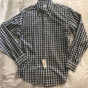 NWT Brooks Brothers Blue/White Check Dress Shirt - 100% Cotton - size M
